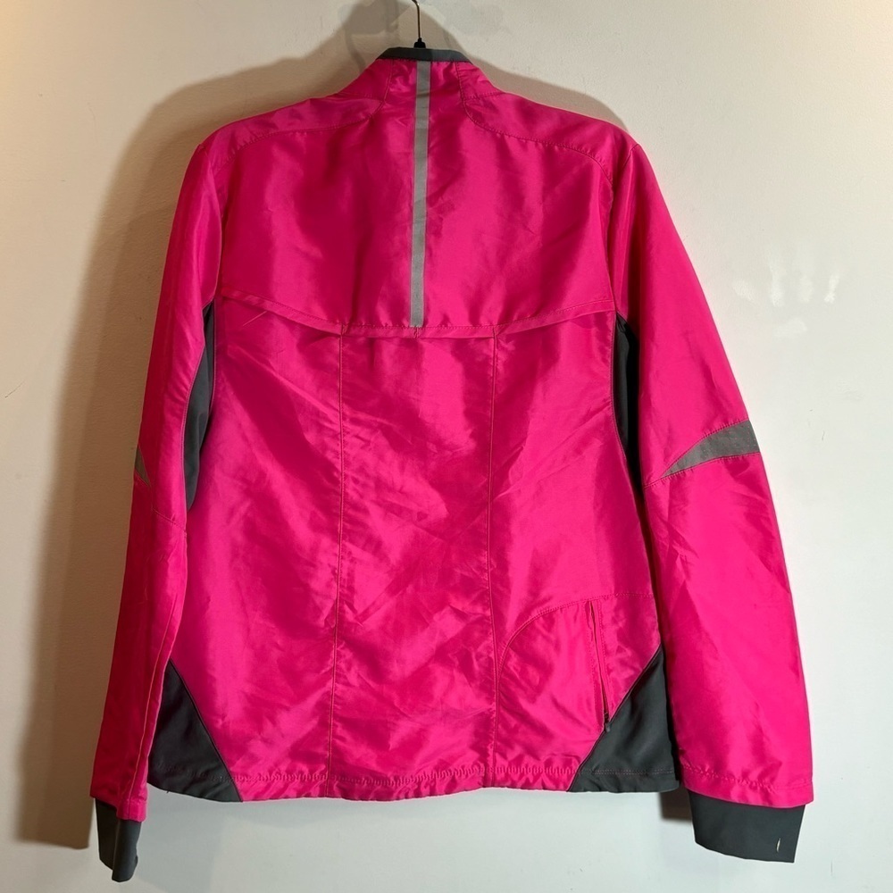 THE RUNNING ROOM Sz XL Pink Grey Reflective Stripes Dots Biking Workout Jacket - Picture 7 of 11